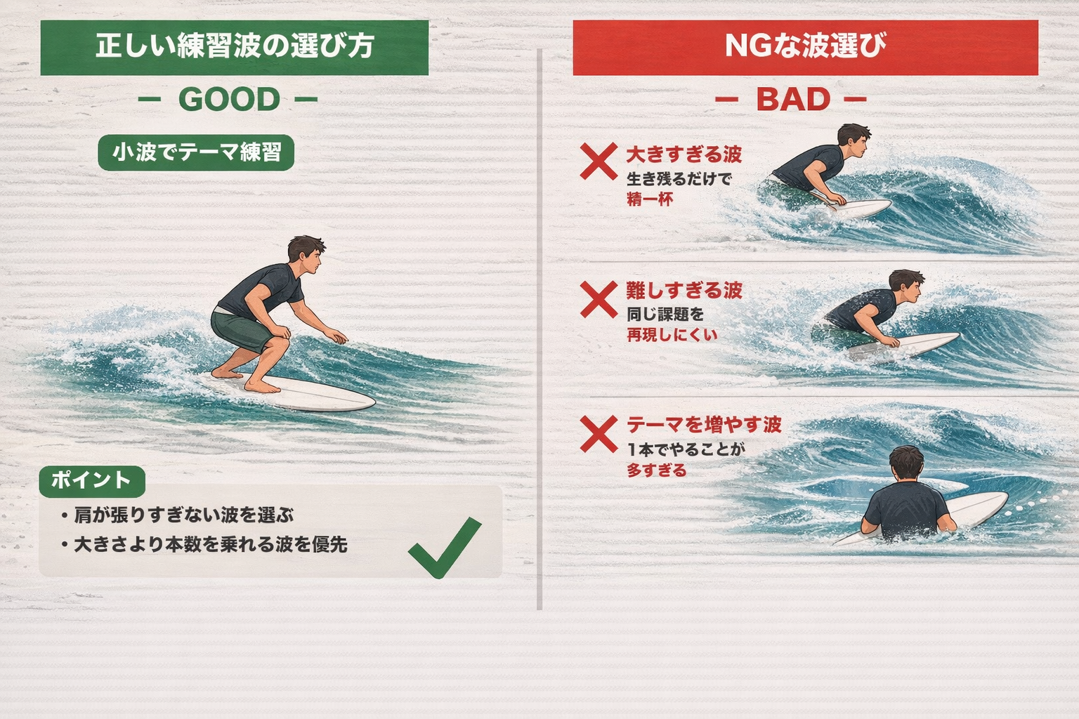 波の選び方（練習効率を上げる）